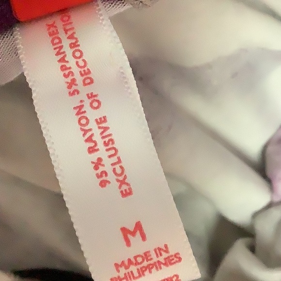 Josie By Natori Purple Tan White Striped Short Wrap Stretch Robe Sz M - Picture 12 of 12